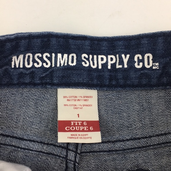 Mossimo Blue Jean Shorts Sz 1 Dark Stretch *E - Picture 4 of 5